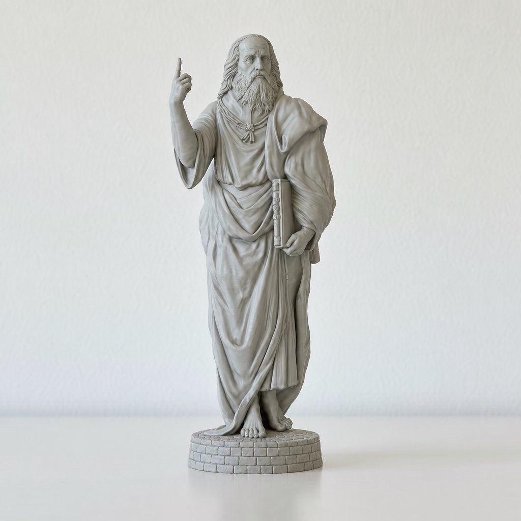 3D Printing Guide - รูปปั้นเพลโต ผู้นำทาง นักปรัชญากรีกโบราณ โมเดลสะสมงานประติมากรรม พิมพ์ 3
